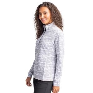 Cutter & Buck Traverse Stretch Eco Camo Print Quarter Zip  Ponte Vedra